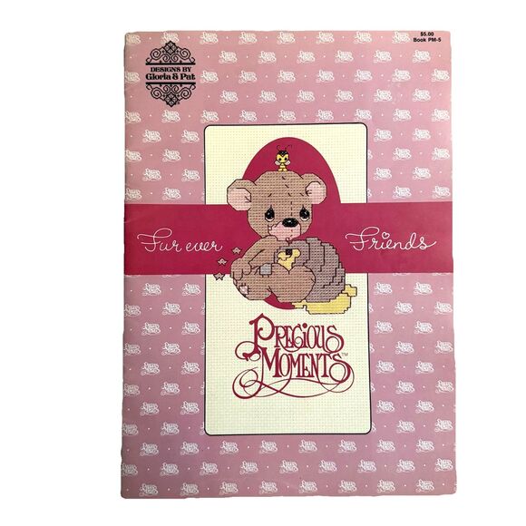 Vtg Precious Moments Fur Ever Friends Cross Stitch Booklet Gloria And Pat PM-5 - Picture 1 of 8